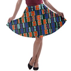 4 Colors Shapes                                    A-line Skater Skirt