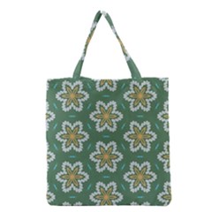 Yellow Flowers Pattern                                    Grocery Tote Bag by LalyLauraFLM