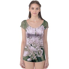 White Flower Boyleg Leotard (ladies)