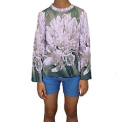 White Flower Kid s Long Sleeve Swimwear