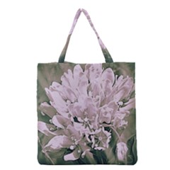 White Flower Grocery Tote Bag by uniquedesignsbycassie