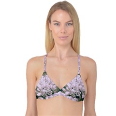 White Flower Reversible Tri Bikini Top