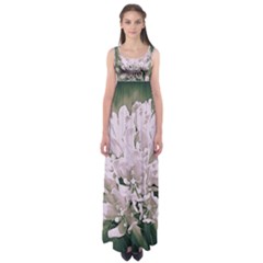 White Flower Empire Waist Maxi Dress