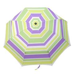 Yellow Purple Green Stripes Folding Umbrellas