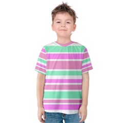 Pink Green Stripes Kid s Cotton Tee