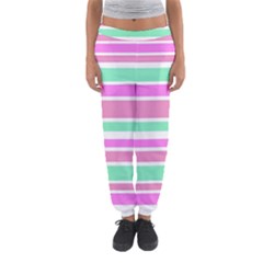 Pink Green Stripes Women s Jogger Sweatpants