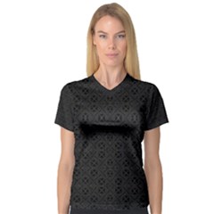 Black Perfect Stitch Women s V-neck Sport Mesh Tee