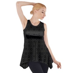 Black Perfect Stitch Side Drop Tank Tunic