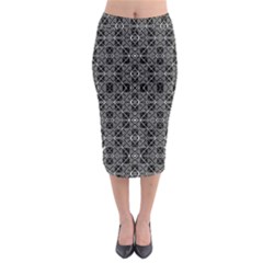 Number Art Midi Pencil Skirt