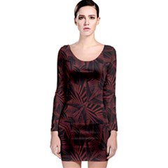 Sharp Tribal Pattern Long Sleeve Bodycon Dress by dflcprintsclothing