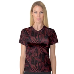 Sharp Tribal Pattern Women s V-neck Sport Mesh Tee