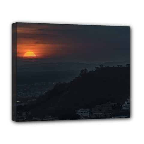 Sunset Scene Landscape Aerial View In Guayaquil From Cerro Del Carmen Deluxe Canvas 20  X 16   by dflcprints