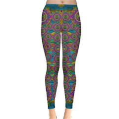 Peacock Eyes In A Contemplative Style Leggings 