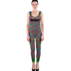 Peacock Eyes In A Contemplative Style Onepiece Catsuit by pepitasart