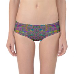 Peacock Eyes In A Contemplative Style Classic Bikini Bottoms