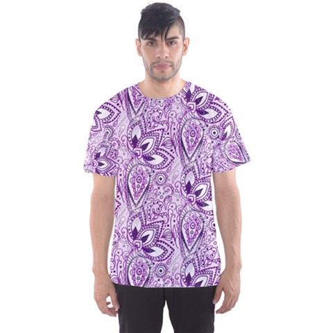 Purple Paisley Doodle Men s Sport Mesh Tee by KirstenStar