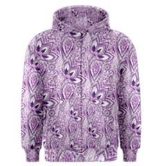 Purple Paisley Doodle Men s Zipper Hoodie by KirstenStar