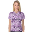 Purple Paisley Doodle Women s V-Neck Sport Mesh Tee View1