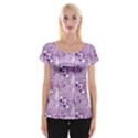 Purple Paisley Doodle Women s Cap Sleeve Top View1