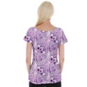 Purple Paisley Doodle Women s Cap Sleeve Top View2