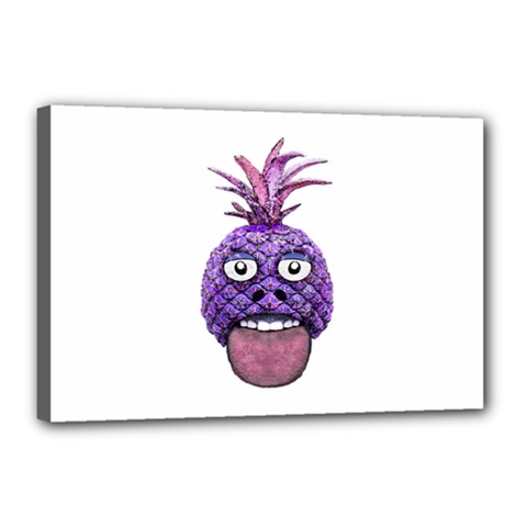 Funny Fruit Face Head Character Canvas 18  X 12  by dflcprints