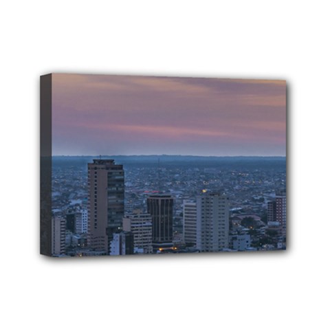 Guayaquil Aerial Cityscape View Sunset Scene Mini Canvas 7  X 5  by dflcprints