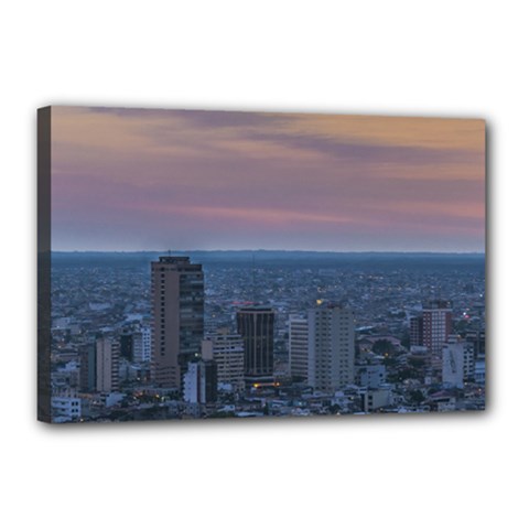 Guayaquil Aerial Cityscape View Sunset Scene Canvas 18  X 12  by dflcprints