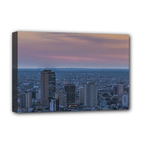 Guayaquil Aerial Cityscape View Sunset Scene Deluxe Canvas 18  X 12   by dflcprints