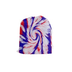 Groovy Red White Blue Swirl Drawstring Pouches (medium)  by BrightVibesDesign