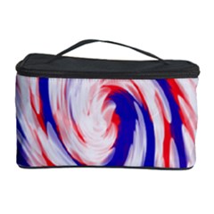 Groovy Red White Blue Swirl Cosmetic Storage Cases by BrightVibesDesign