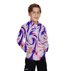 Groovy Red White Blue Swirl Wind Breaker (kids) by BrightVibesDesign