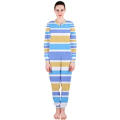 Blue Yellow Stripes Onepiece Jumpsuit (ladies) 