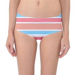 Orange Blue Stripes Mid-waist Bikini Bottoms