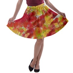 Colorful Splatters                                      A-line Skater Skirt