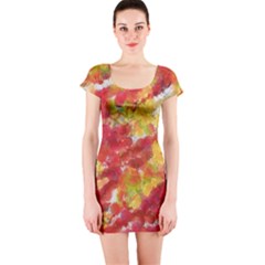 Colorful Splatters                                      Short Sleeve Bodycon Dress by LalyLauraFLM