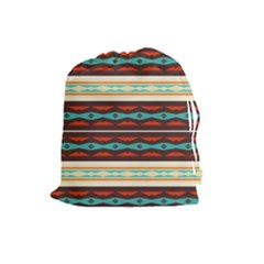 Stripes And Rhombus Chains                                      Drawstring Pouch by LalyLauraFLM