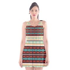 Stripes And Rhombus Chains                                      Scoop Neck Skater Dress