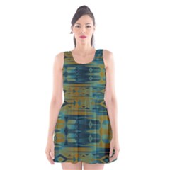 Blue Green Gradient Shapes                                       Scoop Neck Skater Dress