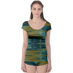 Blue Green Gradient Shapes                                       Boyleg Leotard (ladies)