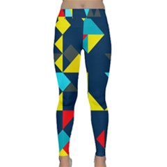 Colorful Shapes On A Blue Background                                        Yoga Leggings