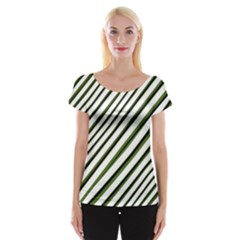 Diagonal Stripes Women s Cap Sleeve Top