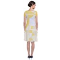 Yellow Geometric Sleeve Front Wrap Dress View2