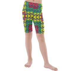 Flash Card Kid s Mid Length Swim Shorts by MRTACPANS