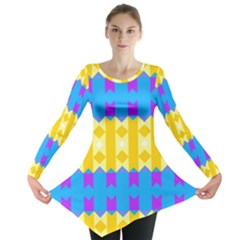 Rhombus And Other Shapes Pattern                                          Long Sleeve Tunic