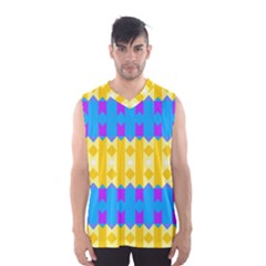 Rhombus And Other Shapes Pattern                                          Men s Basketball Tank Top