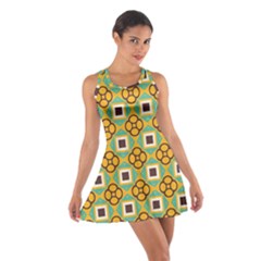 Flowers And Squares Pattern                                            Cotton Racerback Dress