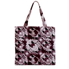 Ornate Modern Floral Zipper Grocery Tote Bag