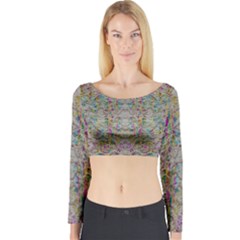 Colors For Peace And Lace In Rainbows In Decorative Style Long Sleeve Crop Top