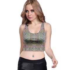 Colors For Peace And Lace In Rainbows In Decorative Style Racer Back Crop Top by pepitasart