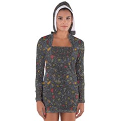 Abstract Reg Women s Long Sleeve Hooded T-shirt